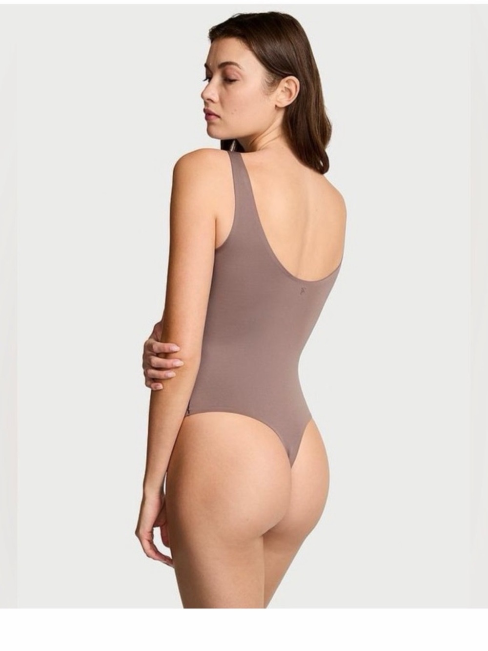 PINK Victoria's Secret Mauve Scoop-Back Thong Bodysuit